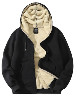 Flygo Mens Sherpa Hoodie Jacket