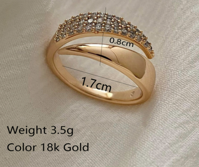 Adjustable Ring with Zirconia Crystals (One Piece)