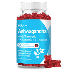 Ashwagandha Gummies with L-theanine 2500mg Ashwa Root Supplement Gummy for Women Men 60 Mixed Berry Flavored Gummies
