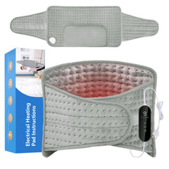 APXPF Heating Pad for Back Pain and Cramps Relief Electric Heating Pad for Period Cramps Neck Shoulder Pain Relief9 Heat Setting 4 Time Setting11.8x24 Heated Pad with 20"+17.72Adjustable Belt Grey